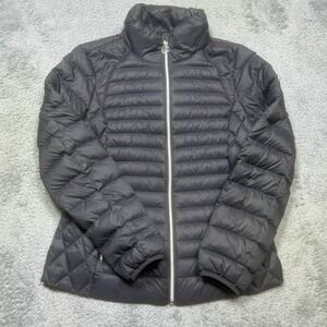 Michael Kors Jacket‎ Women's M Gray Packable Down Fill Full Zip *SMALL SPOTS
